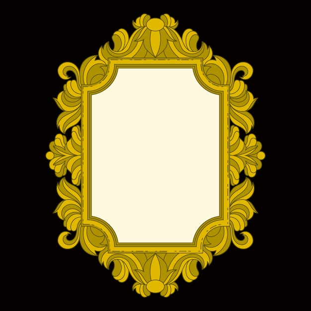 Hand drawn golden frame design