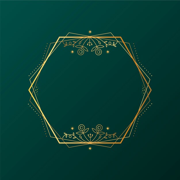 Hand drawn golden frame design