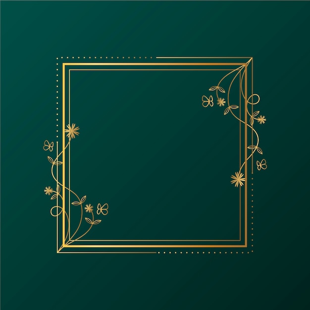 Free vector hand drawn golden frame design