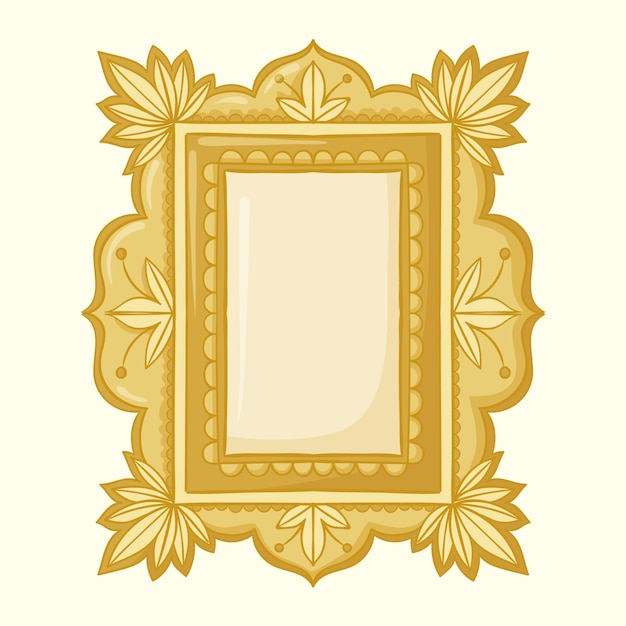 Free vector hand drawn golden frame