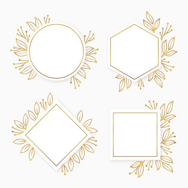 Бесплатное векторное изображение Рамка из золотых листьев