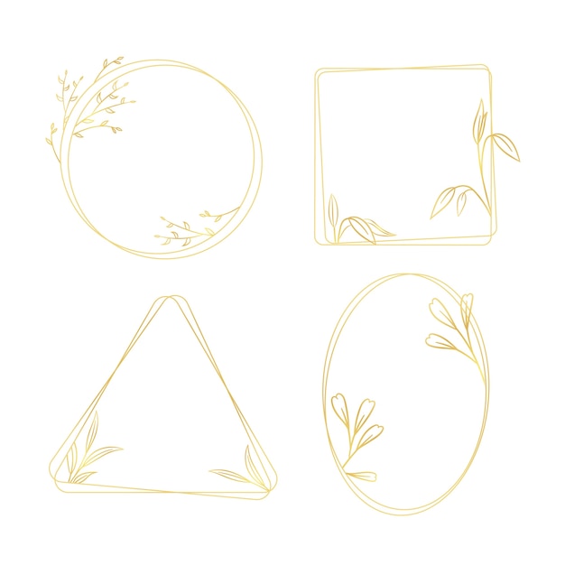 Free vector hand drawn golden leaves frame