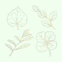 Free vector hand drawn golden leaves illustration