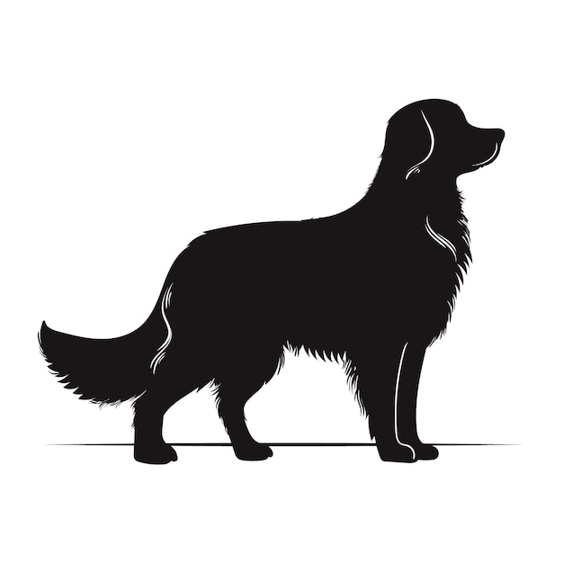 Vettore gratuito silhouette di golden retriever disegnata a mano