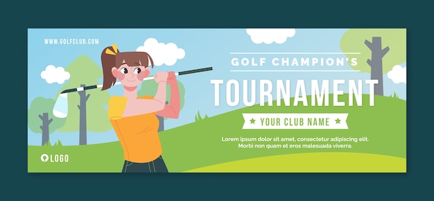 Free vector hand drawn golf club facebook cover