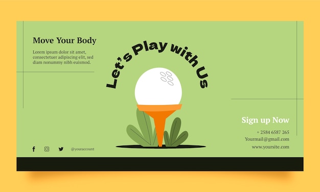 Free vector hand drawn golf club facebook template