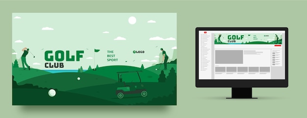 Бесплатное векторное изображение Ручной обращается дизайн шаблона гольф-клуба