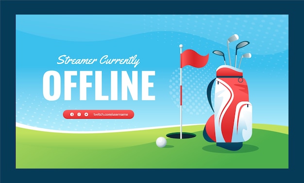 Free vector hand drawn golf club twitch background