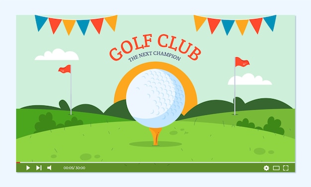 Free vector hand drawn golf club youtube thumbnail