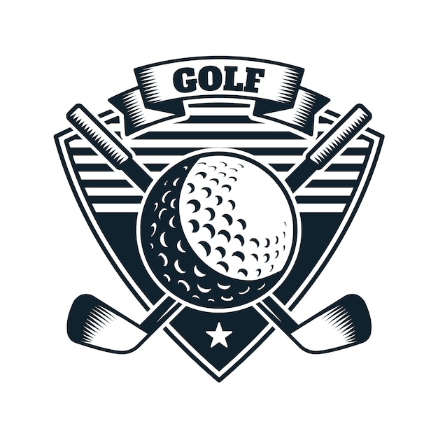 Vettore gratuito modello di logo golf disegnato a mano