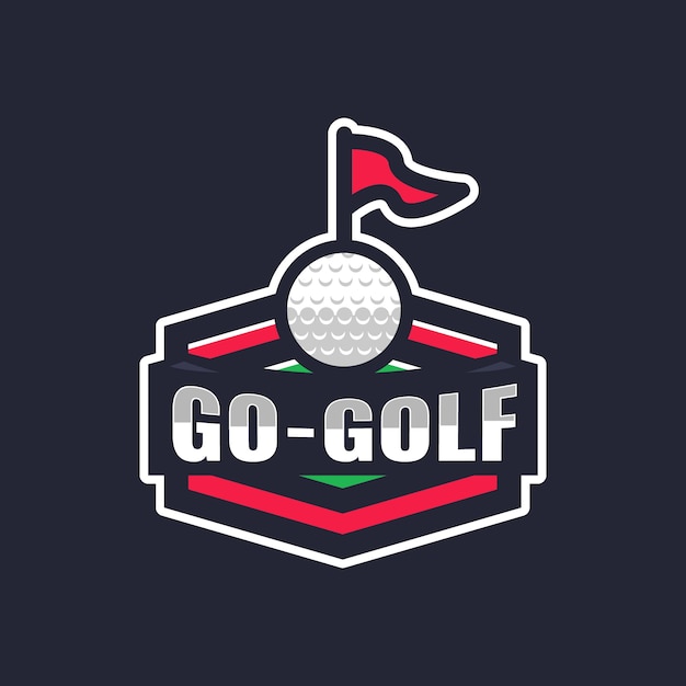 Hand drawn golf logo template