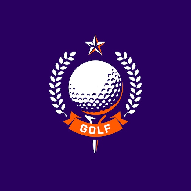 Vettore gratuito modello di logo golf disegnato a mano