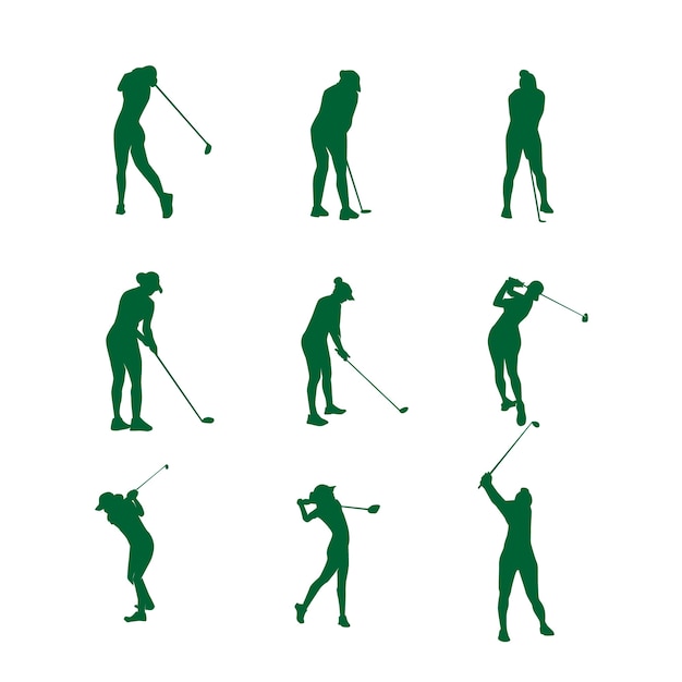 Hand drawn golfer silhouette