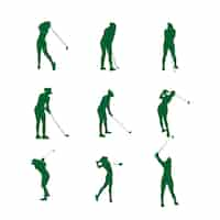 Free vector hand drawn golfer silhouette