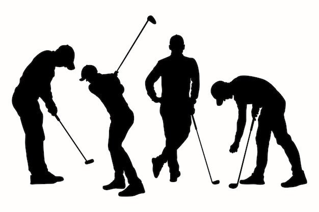 Free vector hand drawn golfer silhouette