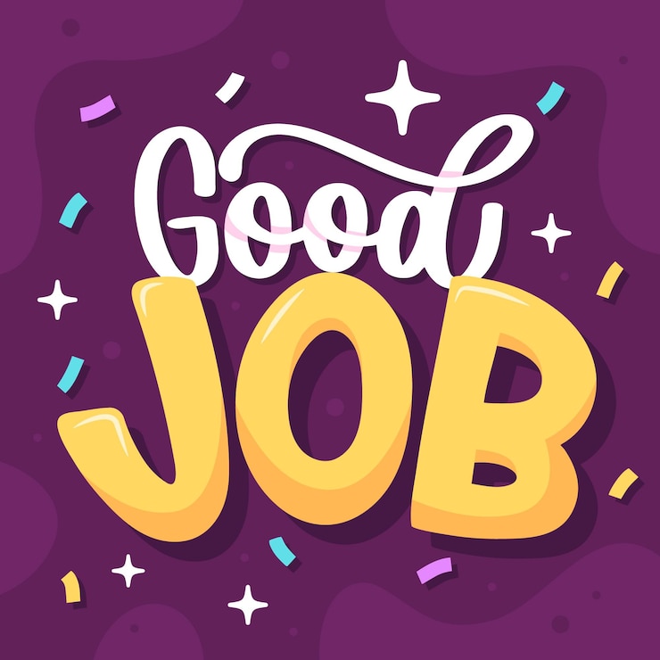 Free Vector hand drawn good job lettering