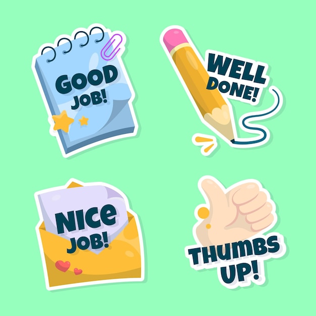 Good Job Stickers Stock Illustrations – 195 Good Job Stickers