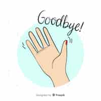 Free vector hand drawn goodbye waving background