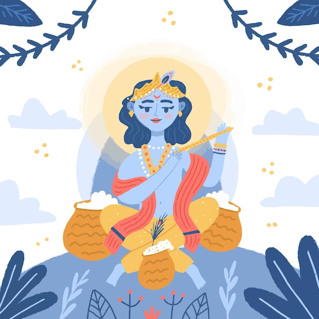 Free Vector hand drawn gopalkala illustration