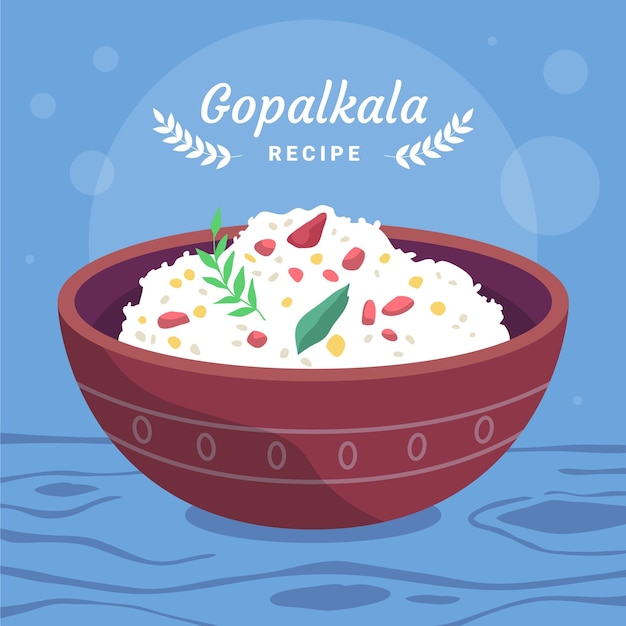 무료 벡터 손으로 그린 gopalkala 그림