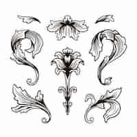 Free vector hand drawn gothic frame and borders ornament collection