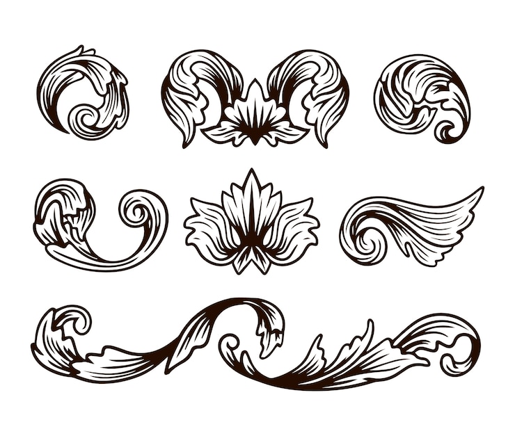 Free Vector hand drawn gothic frame and borders ornament collection