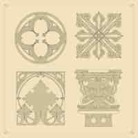 Free vector hand drawn  gothic ornament set