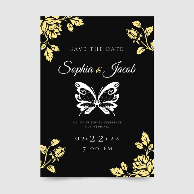 hand drawn gothic wedding invitations