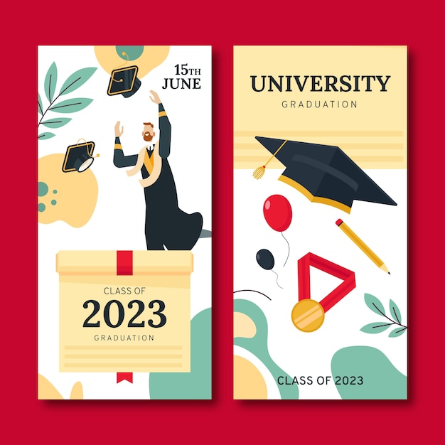 Free vector hand drawn graduation banners