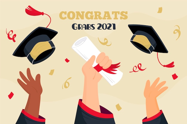 Free vector hand drawn graduation illustration