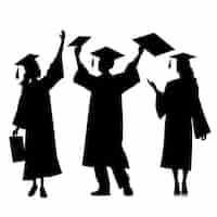 Free vector hand drawn graduation silhouette