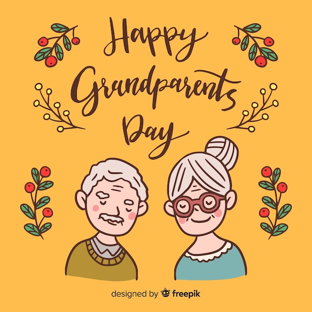 Free vector hand drawn grandparents day background