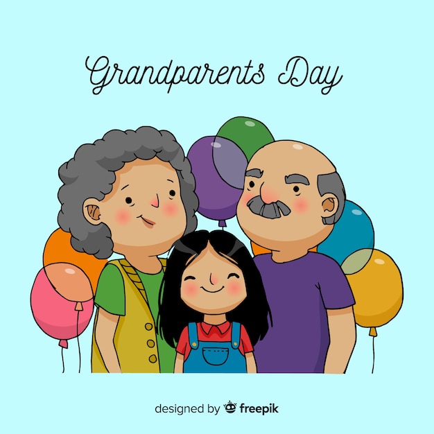 Hand drawn grandparents day background