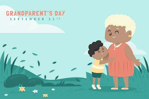 Бесплатное векторное изображение Нарисованный день бабушки и дедушки