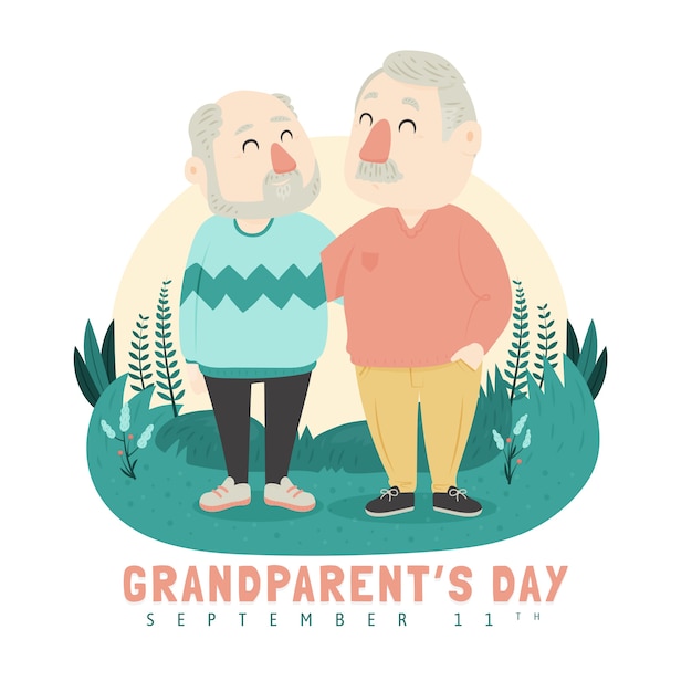 Hand drawn grandparents day illustration