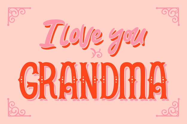 Бесплатное векторное изображение Ручной обращается день бабушек и дедушек надписи