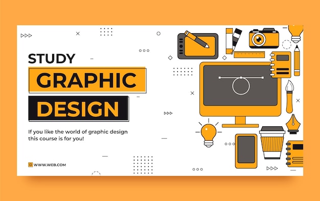 Free vector hand drawn graphic designer  facebook template