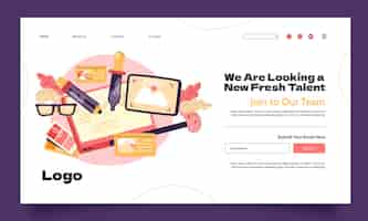 Free vector hand drawn graphic designer  landing page