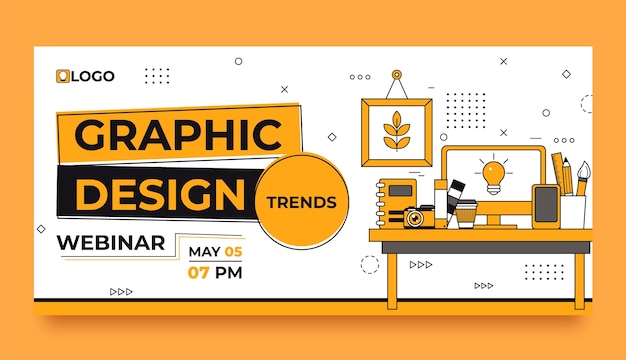 Free vector hand drawn graphic designer webinar