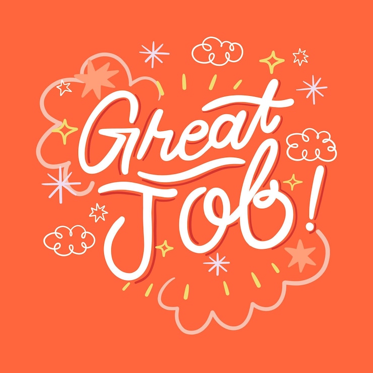 Free Vector hand drawn great job lettering