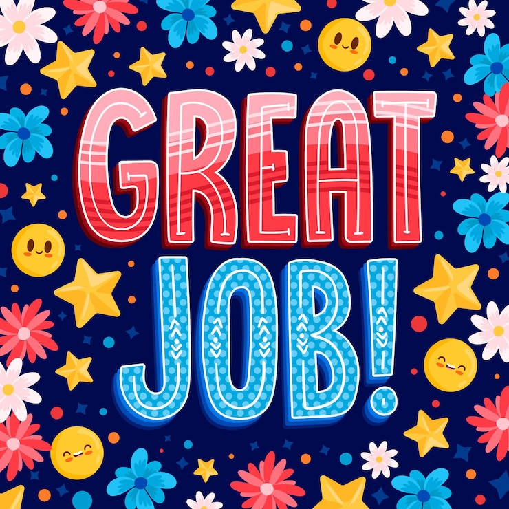 Free Vector hand drawn great job lettering