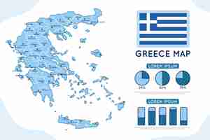 Free vector hand drawn greece map infographic