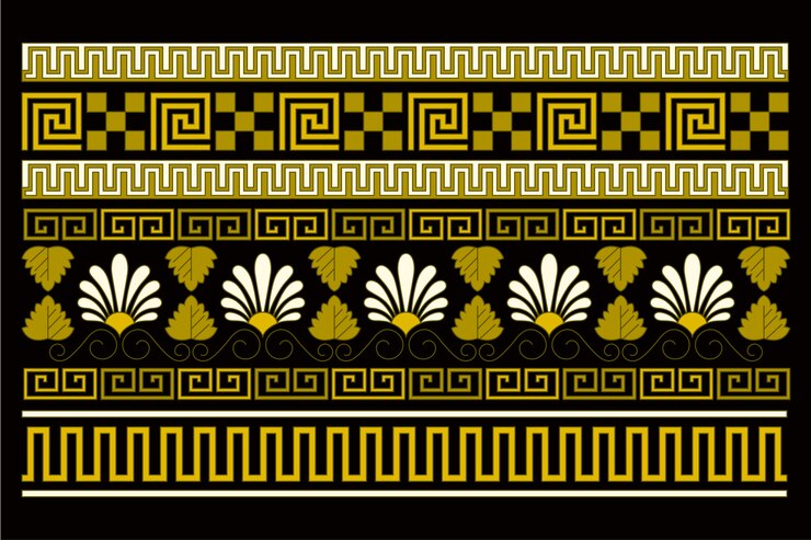 Free Vector hand drawn greek border design