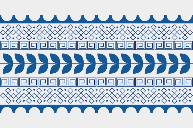Бесплатное векторное изображение Набор рисованной греческой границы