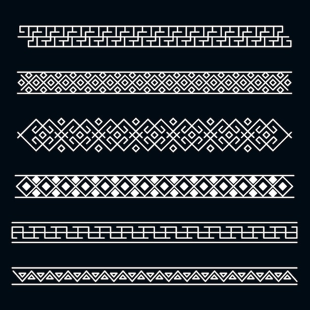 Hand drawn greek border set