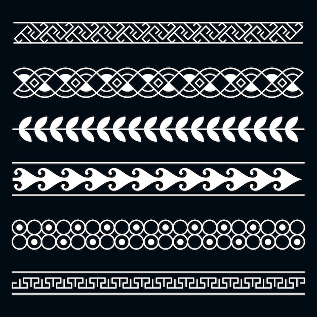 Hand drawn greek border set