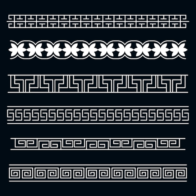 Free vector hand drawn greek border set