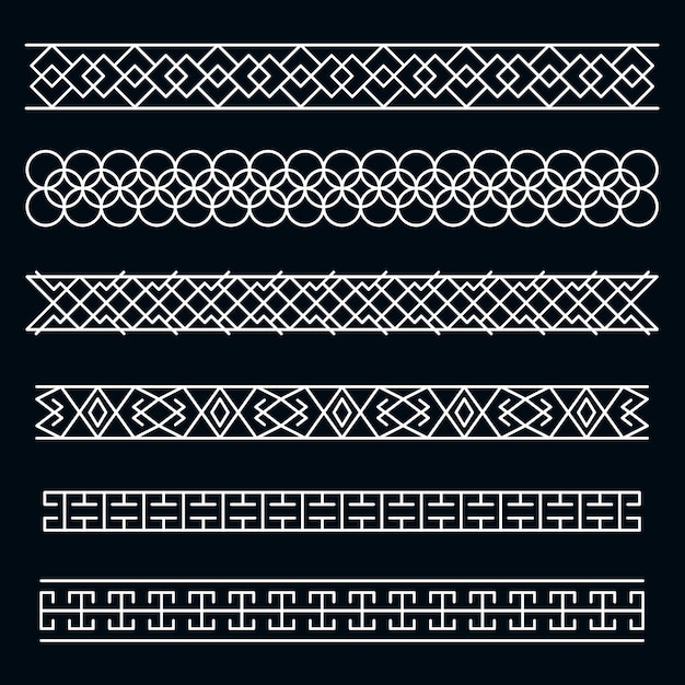 Free vector hand drawn greek border set