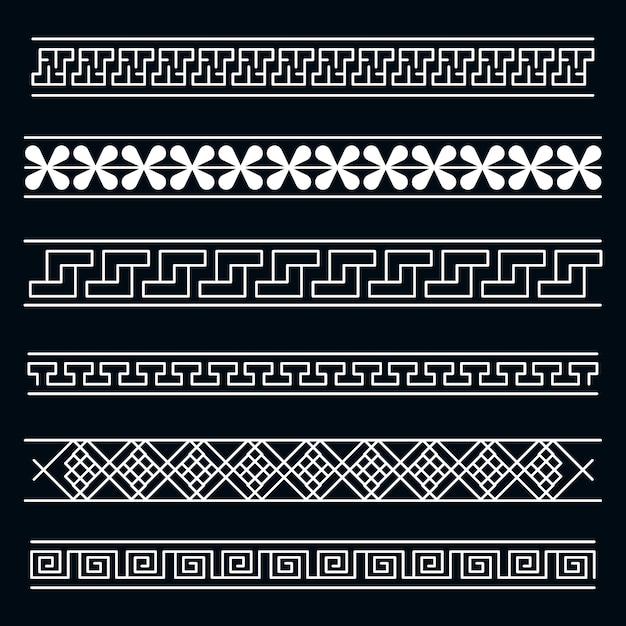 Hand drawn greek border set