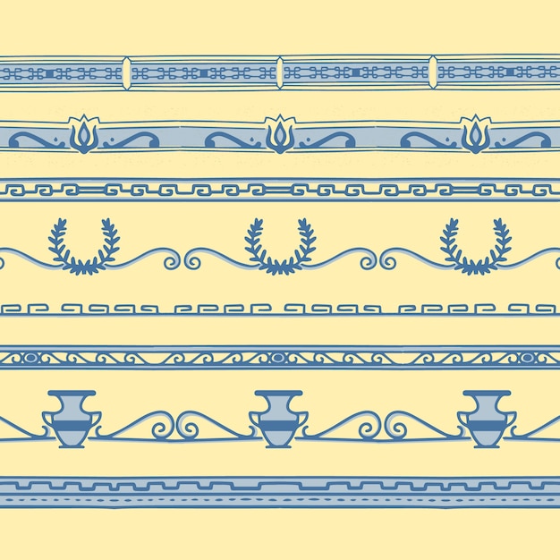 Free vector hand drawn greek border